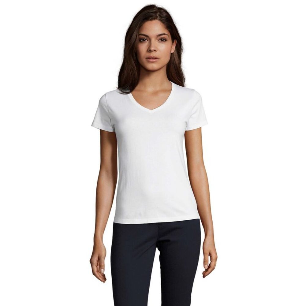 SOLS Womens/Ladies Imperial V Neck / White